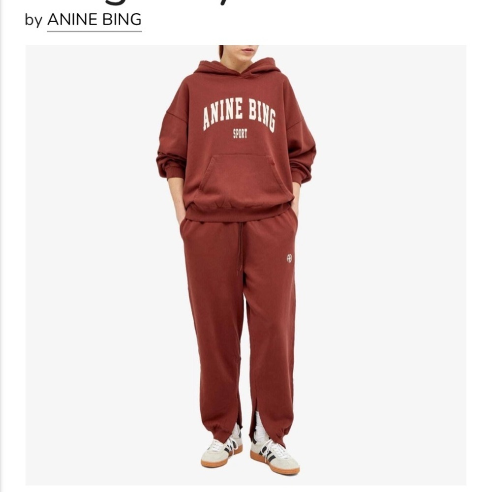 Anine Bing Tyler Sweat Pants in
Burgundy fall casual $200 M distressed designer